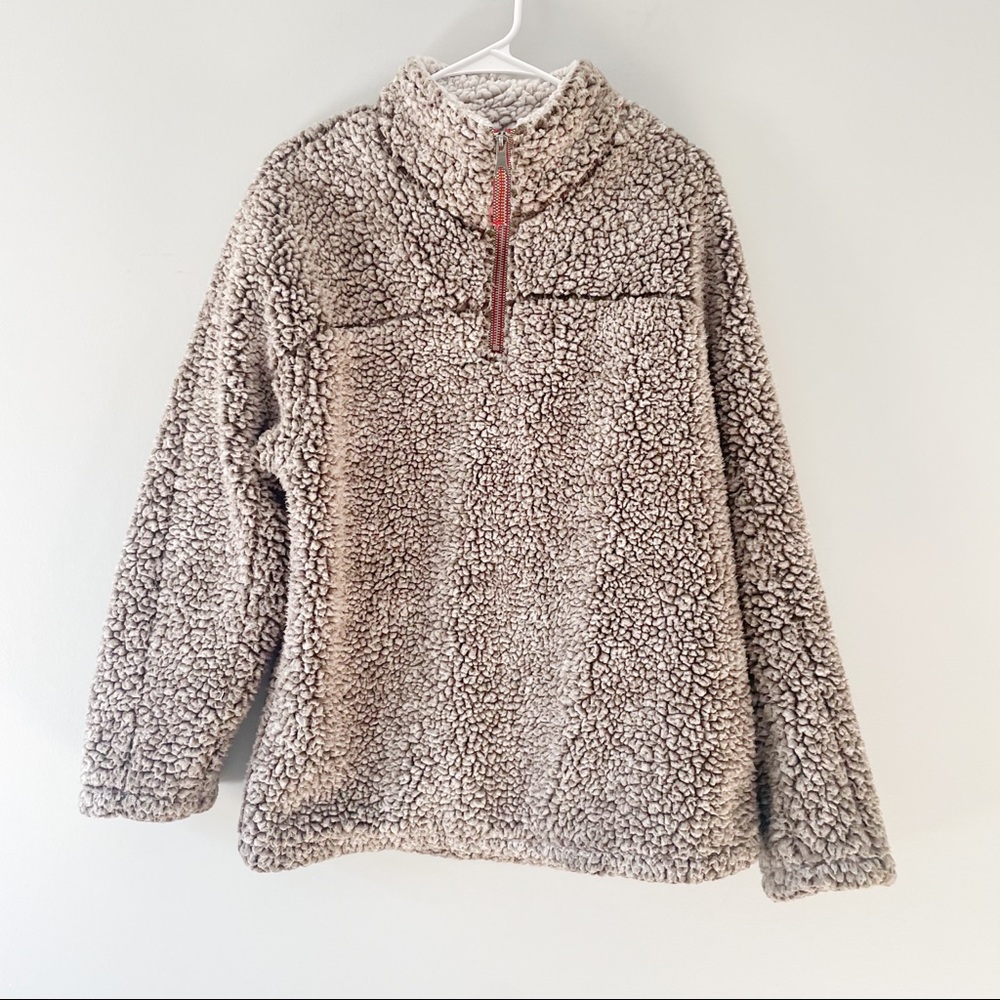 Paaza Fleece Sherpa Warm Hikinig QuarterZip Jacket Fuzzy Vsco - Picture 1 of 6